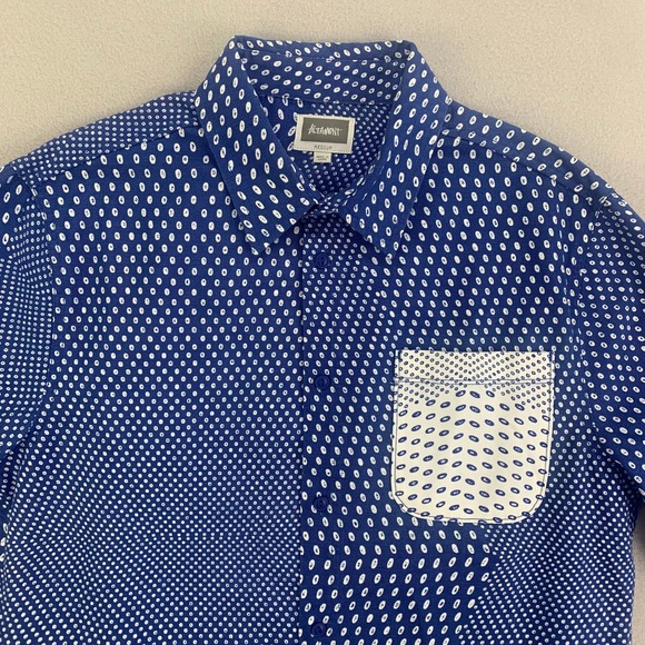 Altamont Shirt Mens Medium Blue Long Sleeve Button Up Preppy Skater Y2K Contrast - Picture 2 of 12